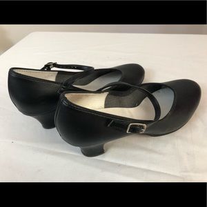 Black Genuine Leather Character Dance Shoes Sz 7